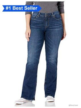 Plus Size Suki Mid Rise Curvy Slim Bootcut Jeans Stretch Denim